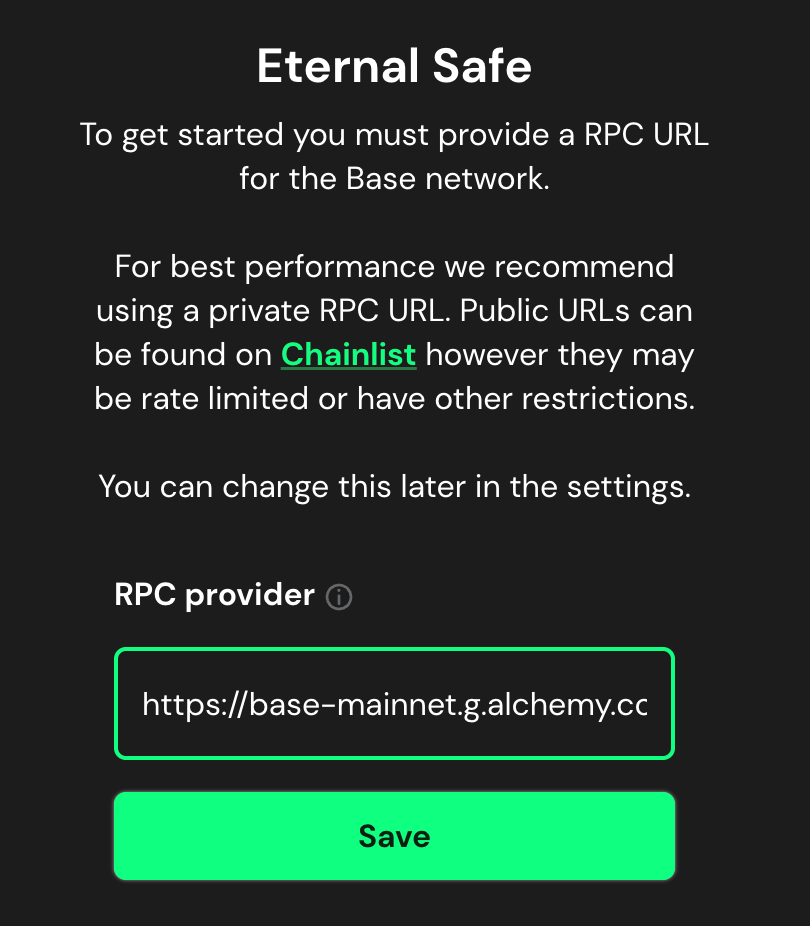 Eternal Safe network selection