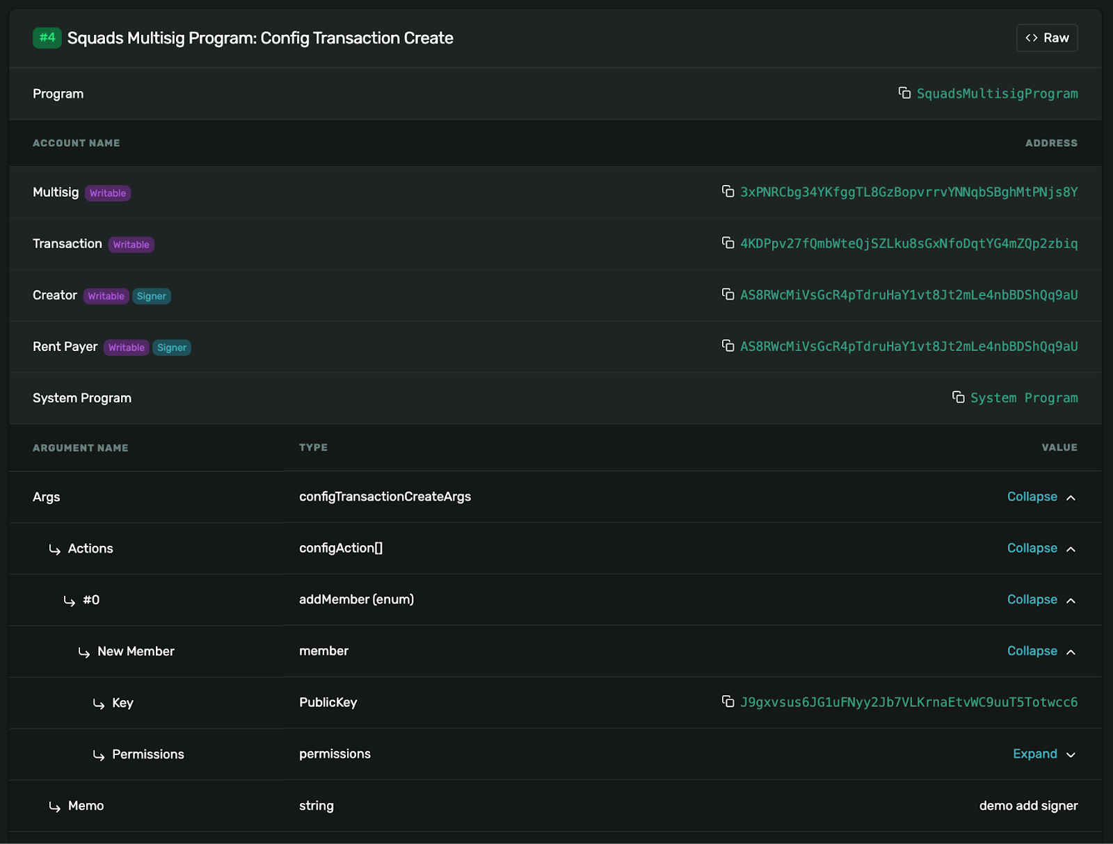 Squads Multisig Program details