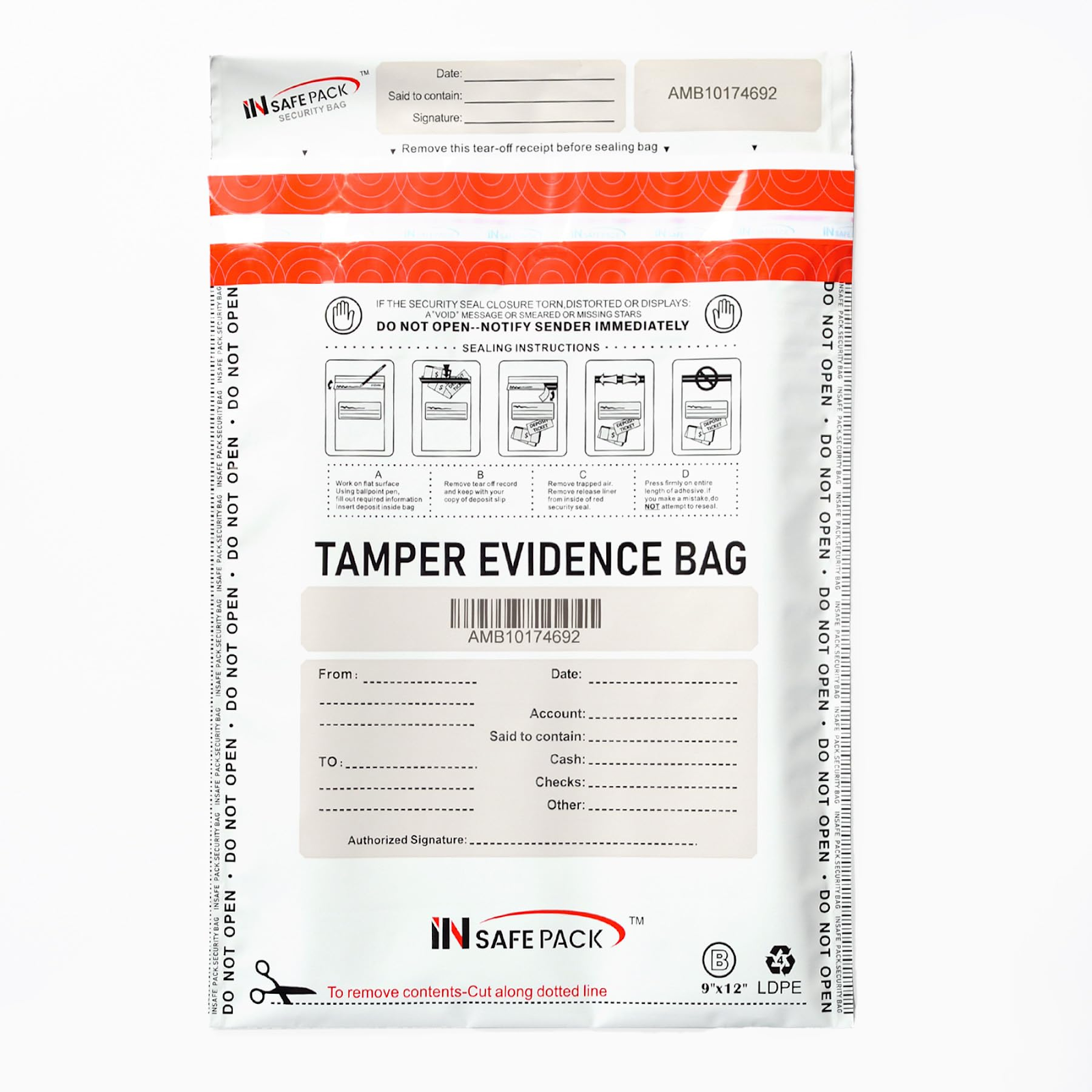 Tamper evident bag example